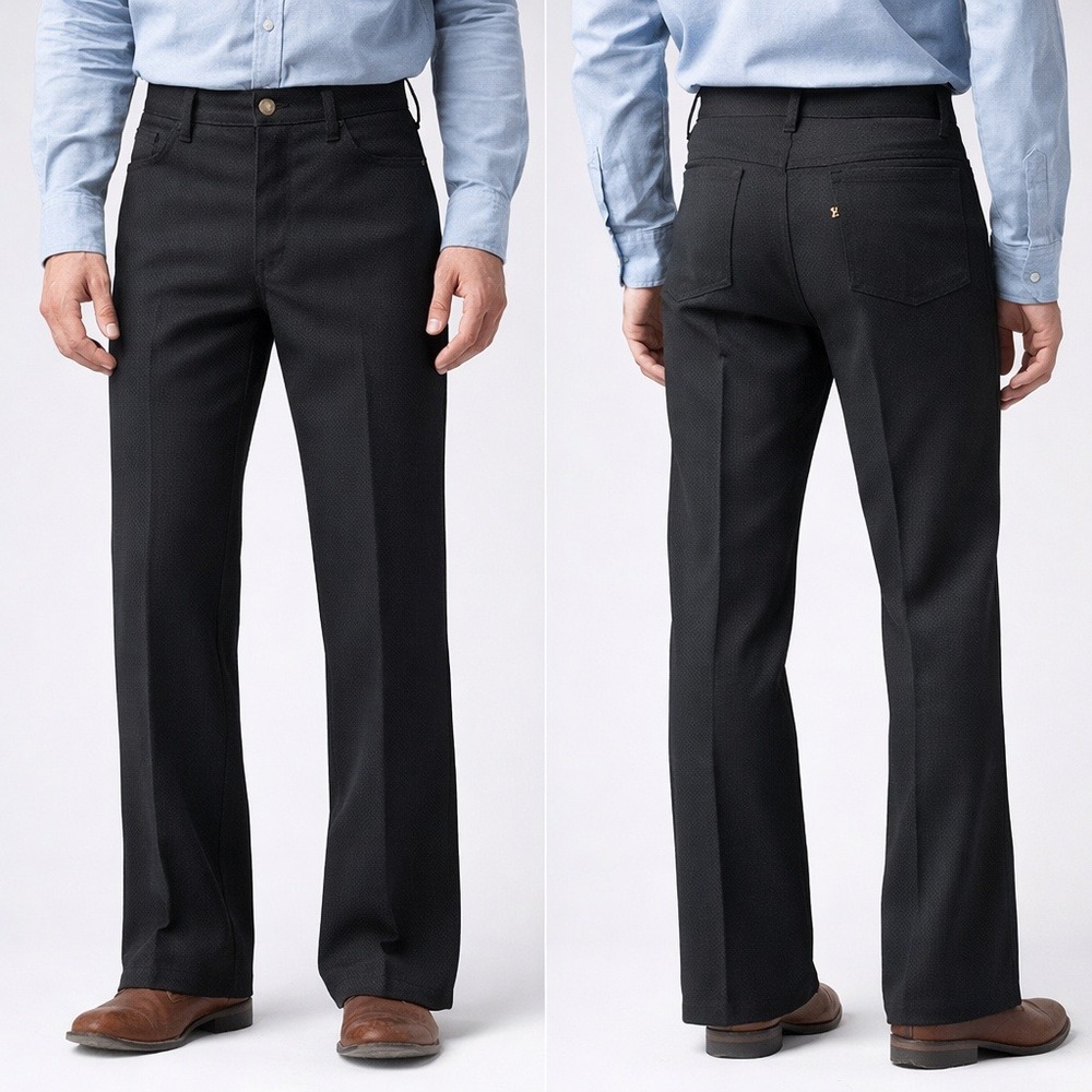 Levis‎ 517 Sta-Prest Action Slacks Mens 33x31 Black Bootcut Vintage Made in USA